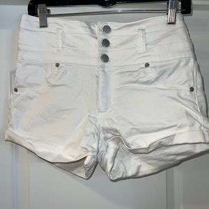 High waisted stretch white shorts size 10